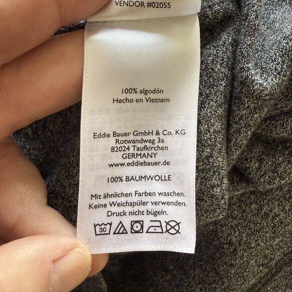 Eddie Bauer Charcoal Heather Dark Gray 100% Cotton T-Shirt Women’s Size XL - Picture 6 of 7